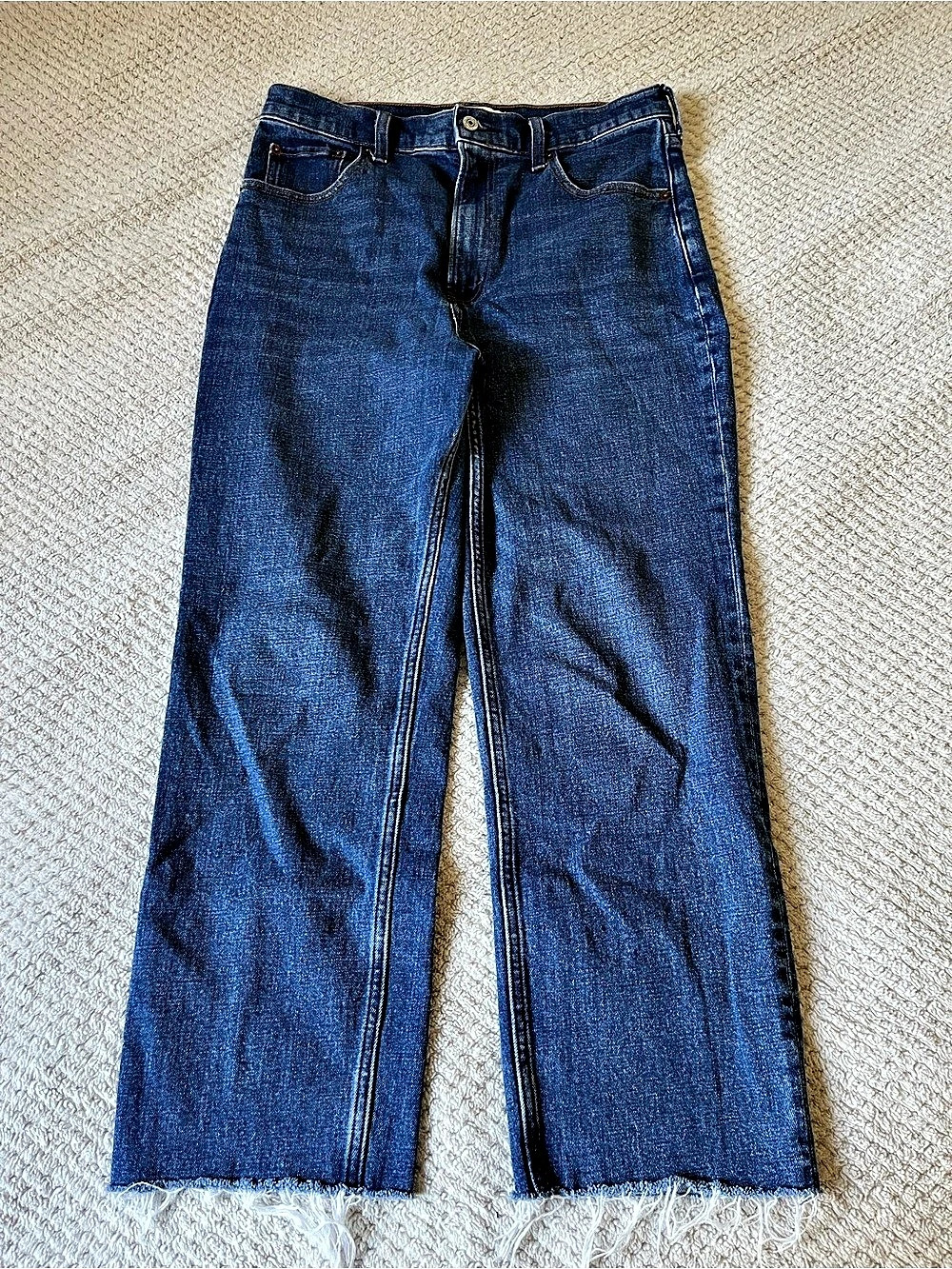 Abercrombie & Fitch The Ankle Straight Ultra High Rise Jeans Blue Waist 30 rodeo